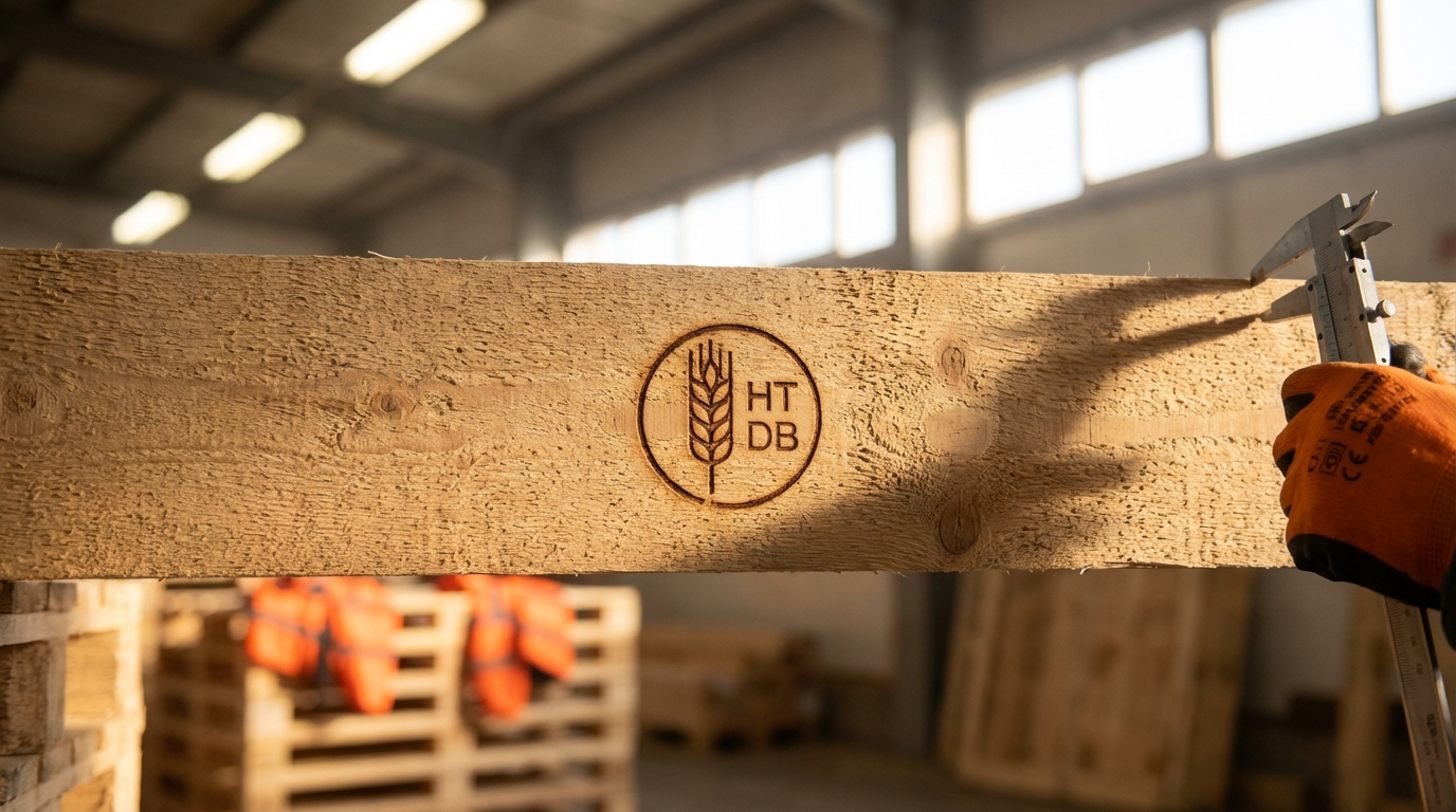 Маркировка фитосанитарной обработки ISPM-15 на деревянной экспортной обрешетке для международных перевозок