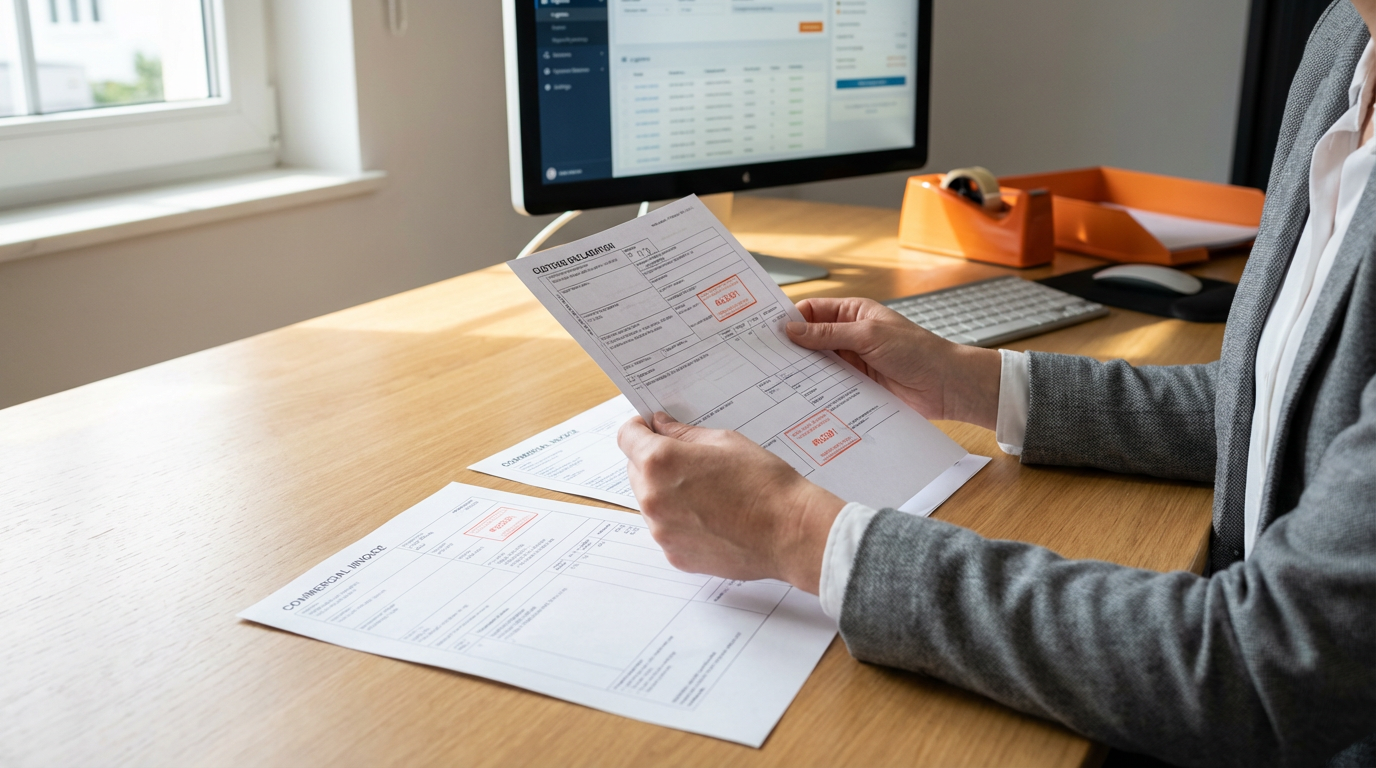 Таможенные декларации и документы для оформления импорта по условиям FOB на рабочем столе