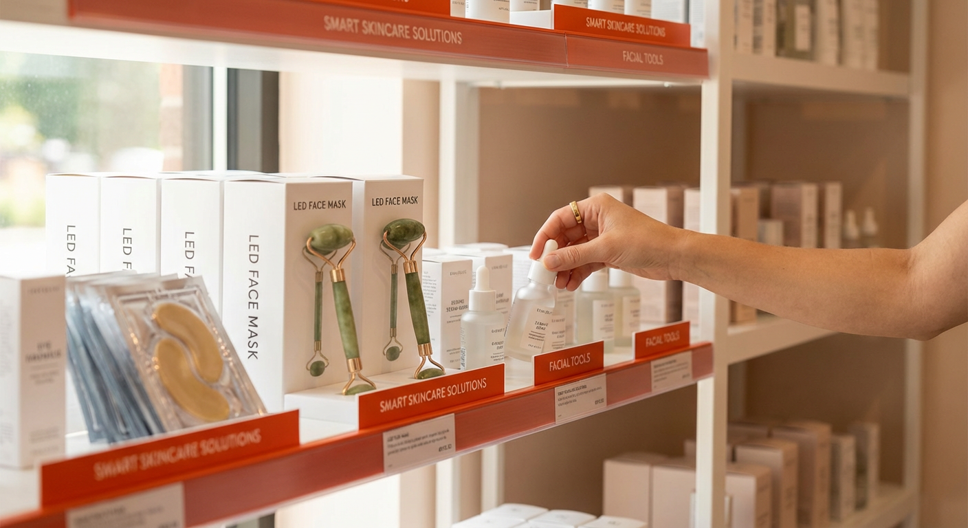 Бьюти-гаджеты и уходовая косметика из Китая на полке — LED-маска, массажёры, сыворотки и патчи